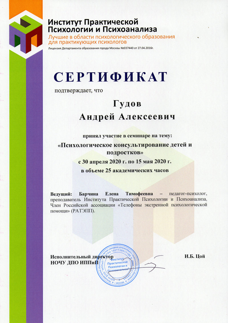 Сертификат 2